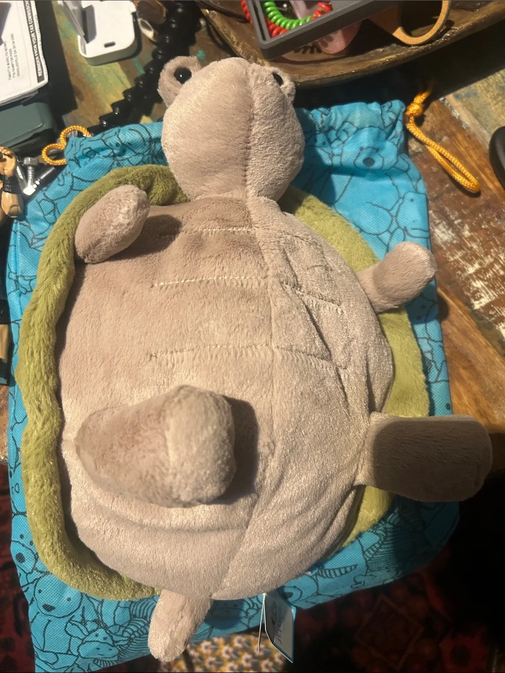 NWT Jellycat Gray Plush Turtle with Green Shell with dust bag